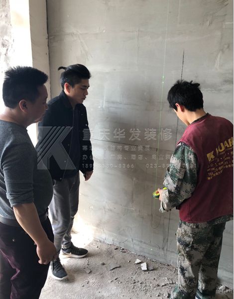 岳池酒店裝修施工現(xiàn)場(chǎng)放線工程